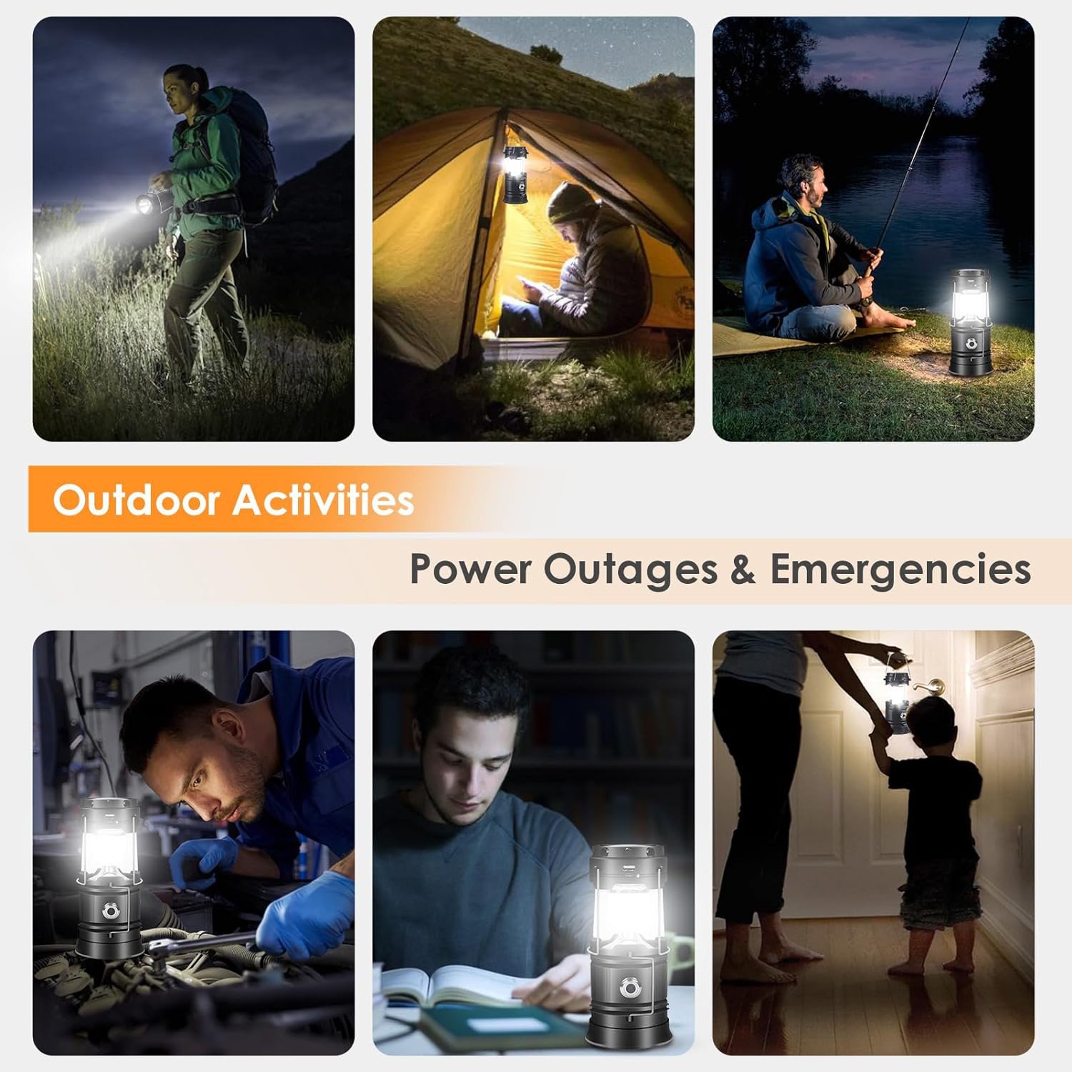 The tremors of camping lights in the flames of the camp camping light re-charged the gumar light to the outside light