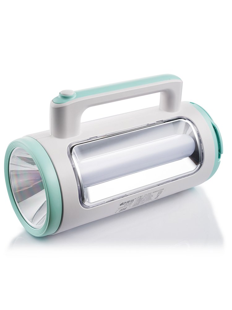 The solar recharging of a powerful light flashlight overlighted an emergency home-made outdoor camping lamp