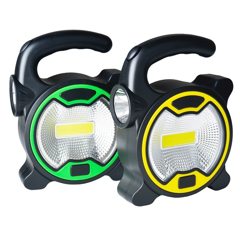 MINI OUTDOOR CAMP LIGHTS WITH FLASHLIGHTS, LED+COB HAND-HELD FLASHLIGHTS