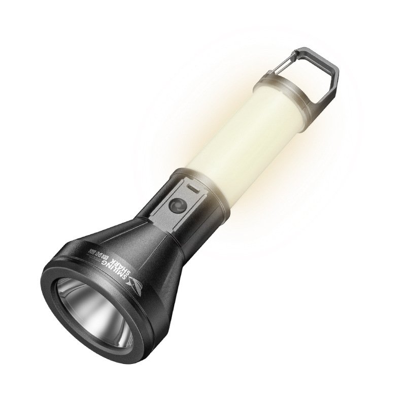 SMILING SHARK SUPER-FOCUSED FLASHLIGHTS TIED TO OUTDOOR COB HEATER-SIDE LIGHTS WITH EMERGENCY LED LIGHTS