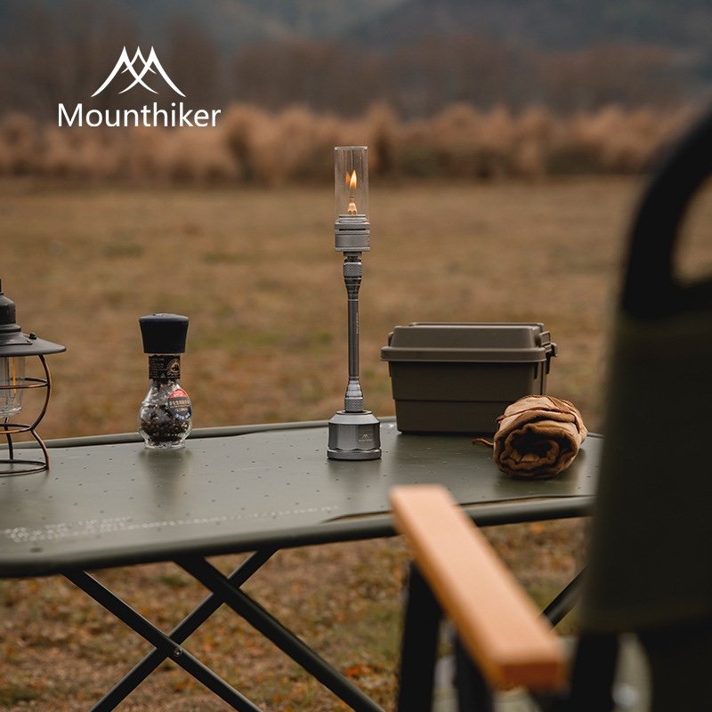 Mountain guest Mountainhiker camping light, light candlelights outside the camp