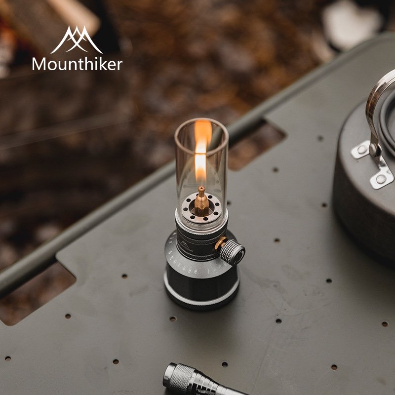 Mountain guest Mountainhiker camping light, light candlelights outside the camp