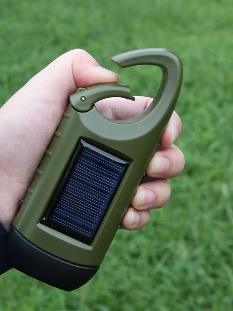 home-based emergency preparedness equipment for solar power flashlights with hand-shield power from outdoors