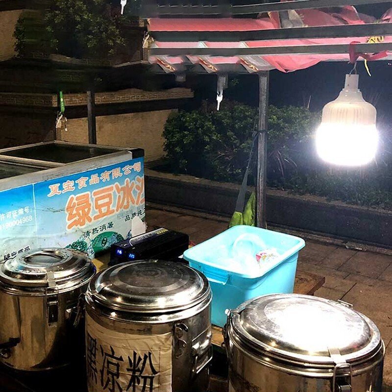 Charged light bulb camplights, emergency lighthouses with out-of-house stand-downs in tents