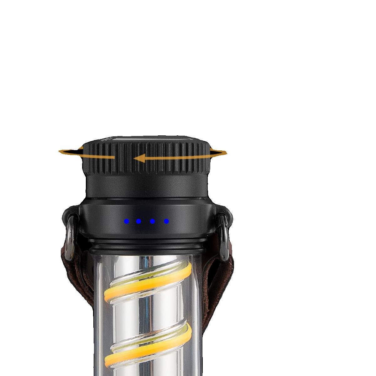 THE CLS OUTDOOR CAMPING LIGHT IS EXTENDED AND THE AIRLIGHTS IN THE CAMP ARE CHARGED WITH THE EMERGENCY LIGHT FLASHLIGHT LED
