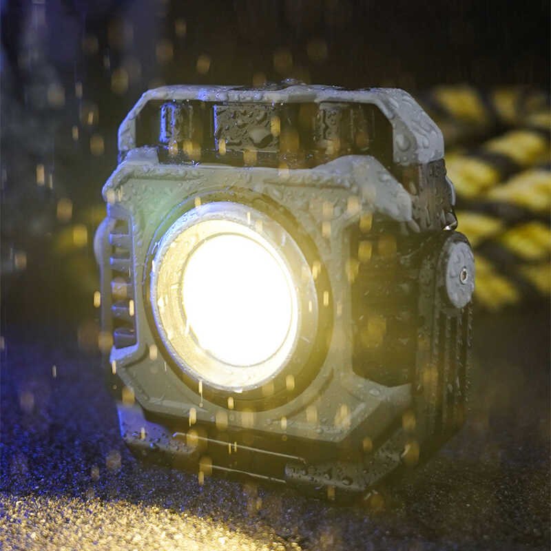 An outdoor camp lamp with a multi-purpose light and a recharging working light to catch a camp lamp