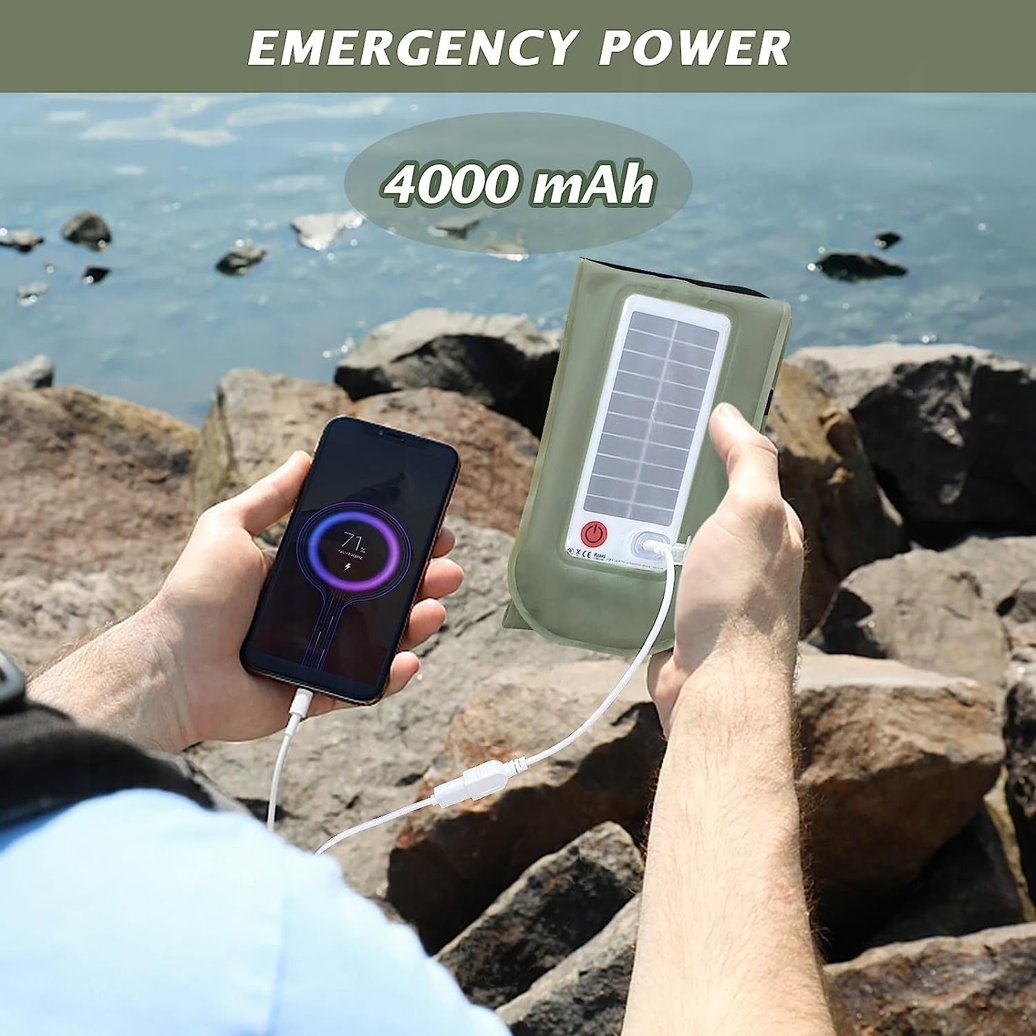 With a solar inflatable lamp outside the patent, the hydromagnetic inhaler holds a cylinder to fill the camp lamp