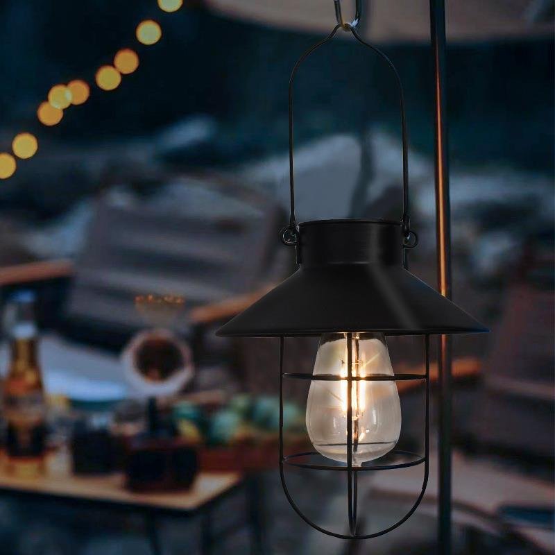 Camp light and solar courtyard light in the outdoors