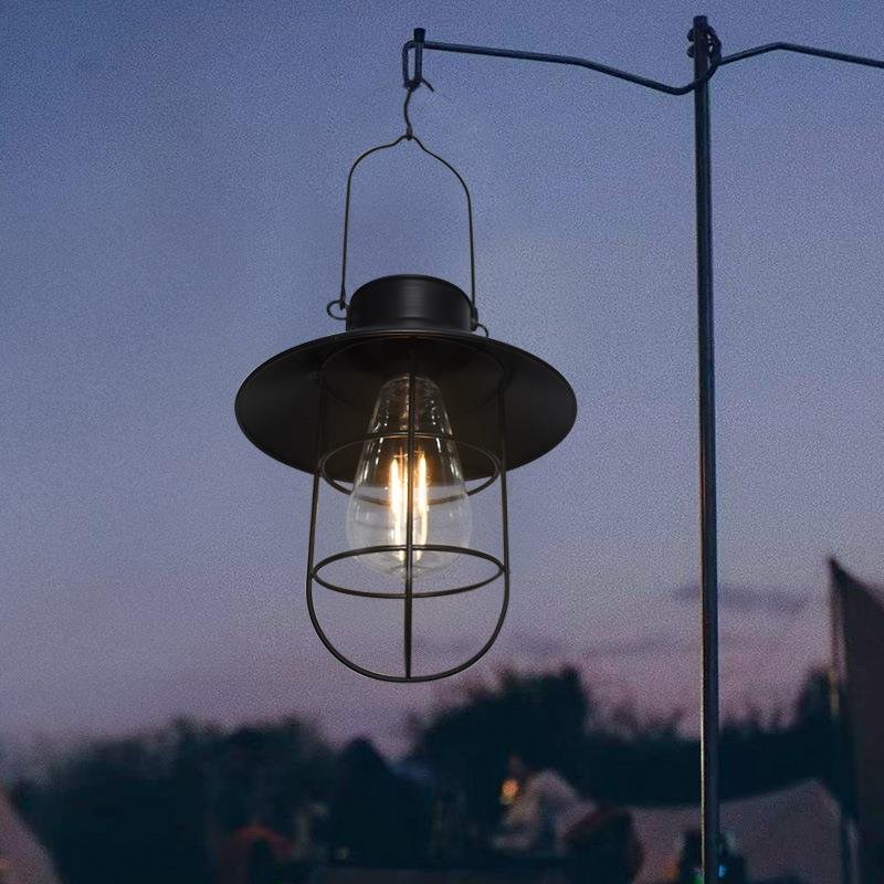 Camp light and solar courtyard light in the outdoors