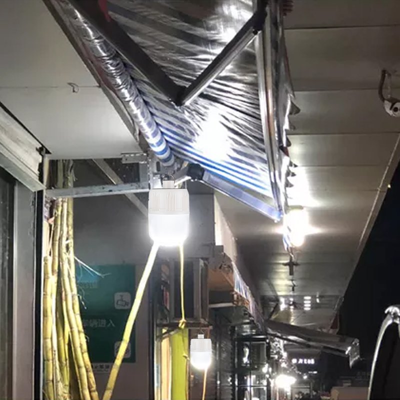 Solar outdoor courtyard lighting to recharging home-based indoor balcony with a new night camping light bulb