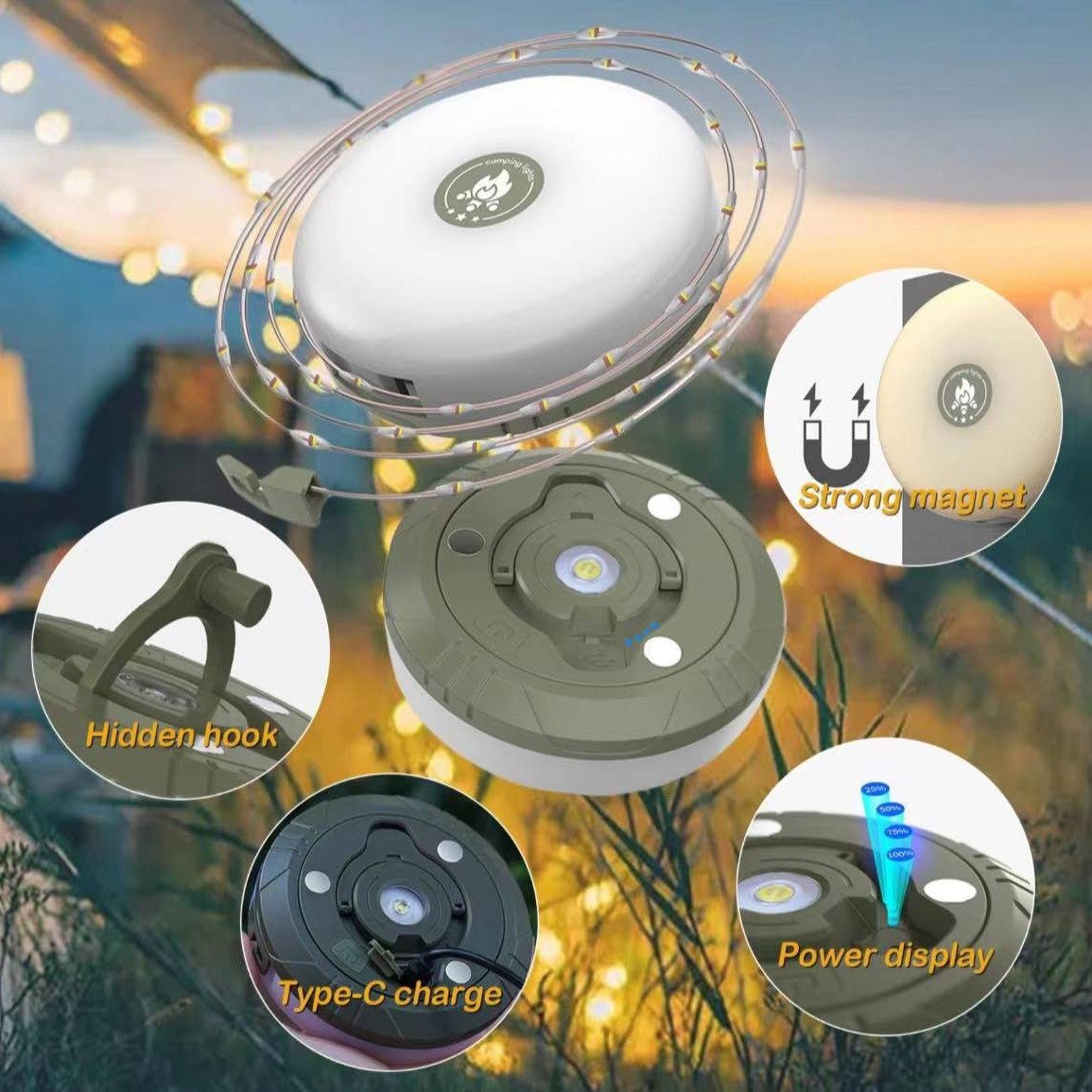 repeated out-of-air camping lamp led charged multi-purpose camp-air tent lighting emergency response