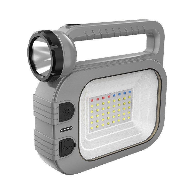 A MULTI-PURPOSE SOLAR HANDHELD LIGHTING OUT-OF-HOUSE LIGHTING LIGHT AND A P-CHARGED EMERGENCY CAMPER LIGHT