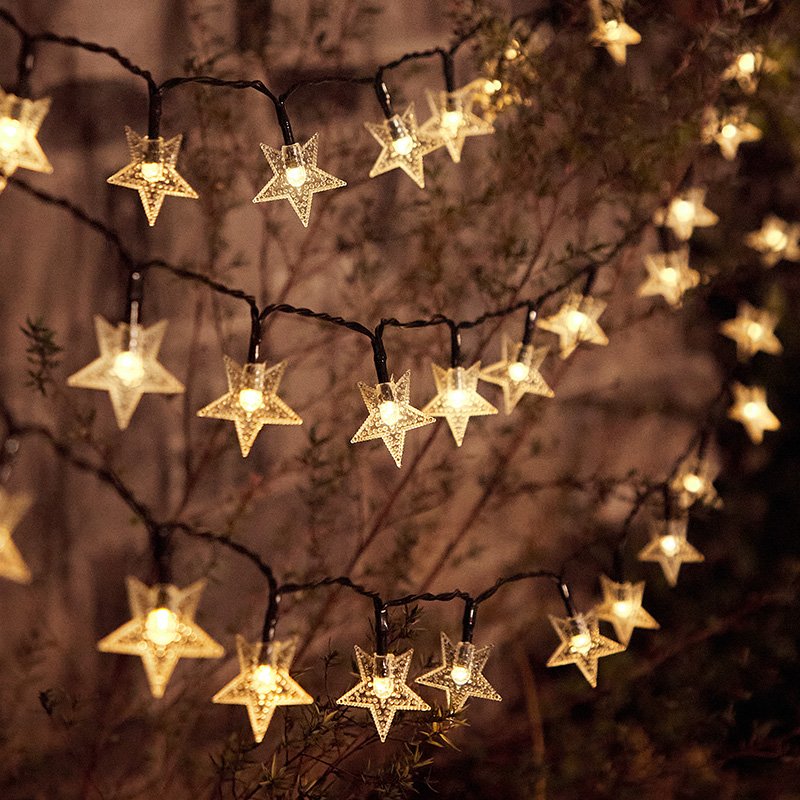 Solar starlights outside the courtyard with water-protected balcony garden decorated camplight fence lights