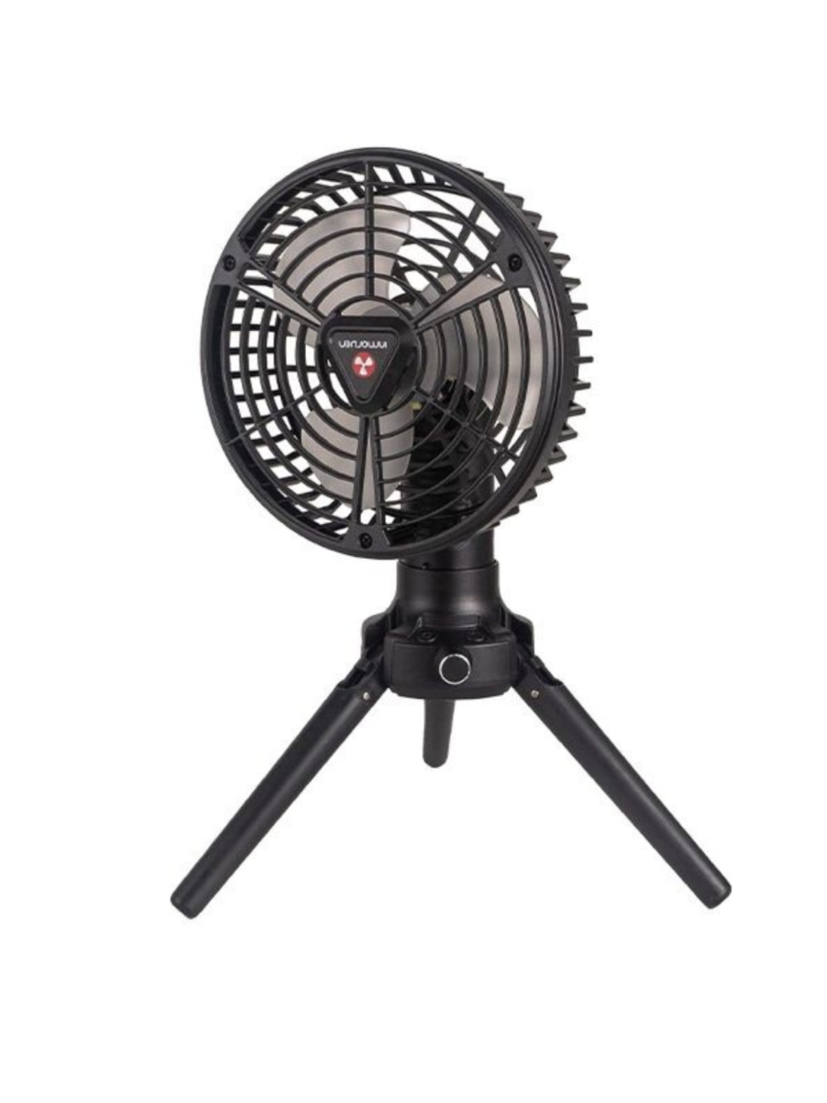 AN OUTDOOR FAN CAMPER WITH A USB TENT LIGHT, MULTIPURPOSE CAMP TRIANGLE FAN