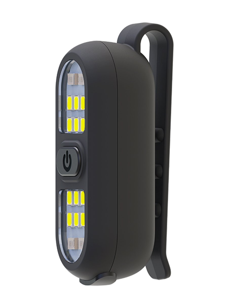 A light flashlight with a flashlight and a night running light