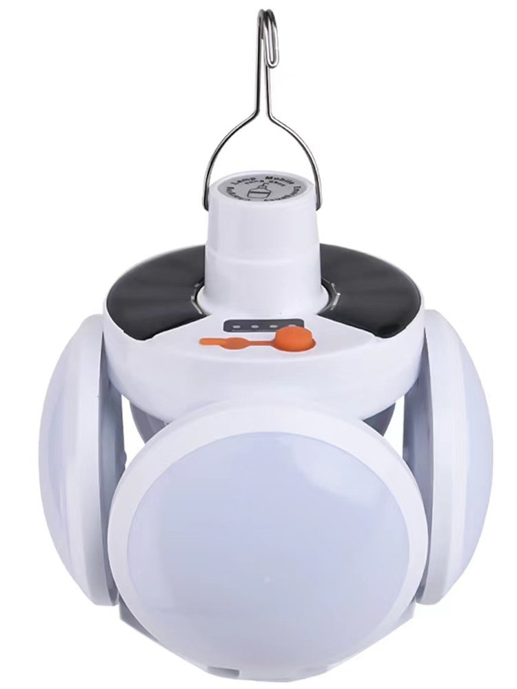Solar folding of football lamps chargeable portable outdoor camping nightlights to provide emergency lighting