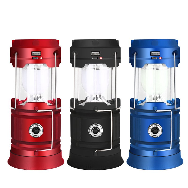 A multi-function chargeable camp lamp lamp light, solar hand-held emergency lightlight outhouse fishing lamp