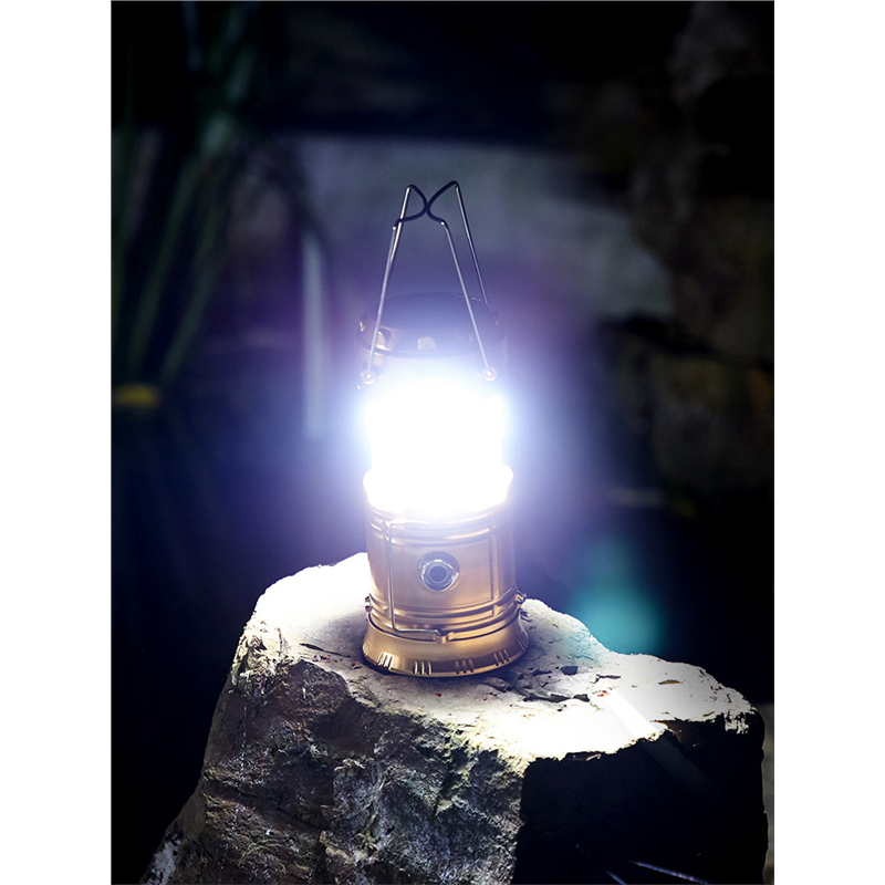 Solar outdoor camping lights are extended to recharging wild old hand-held tents with household lighting