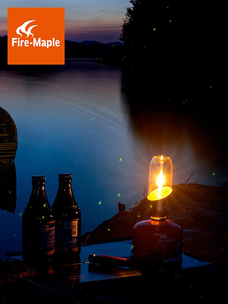 Camp light cans of candlelights in the camping lamp outside the fire maple orange light