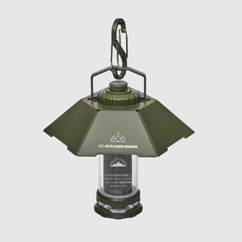 cargo light with multifunctional light on the mini camp camp tent outside of the guard's house
