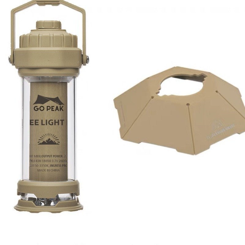 cargo light with multifunctional light on the mini camp camp tent outside of the guard's house