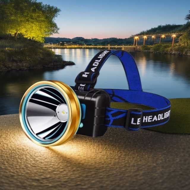 LED HEADLAMPS MULTIFUNCTIONAL LED HEADLAMPS/SCANS/CAMPS APPLICATION OF CHARGED BLUE, WHITE AND YELLOW NIGHT FISHERS