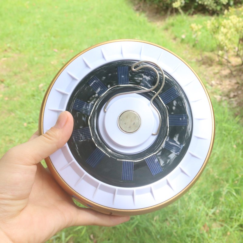 Yellow-ray, white-lighted solar tent camping light-hot-light-air double-light-charged magnet night market lamp