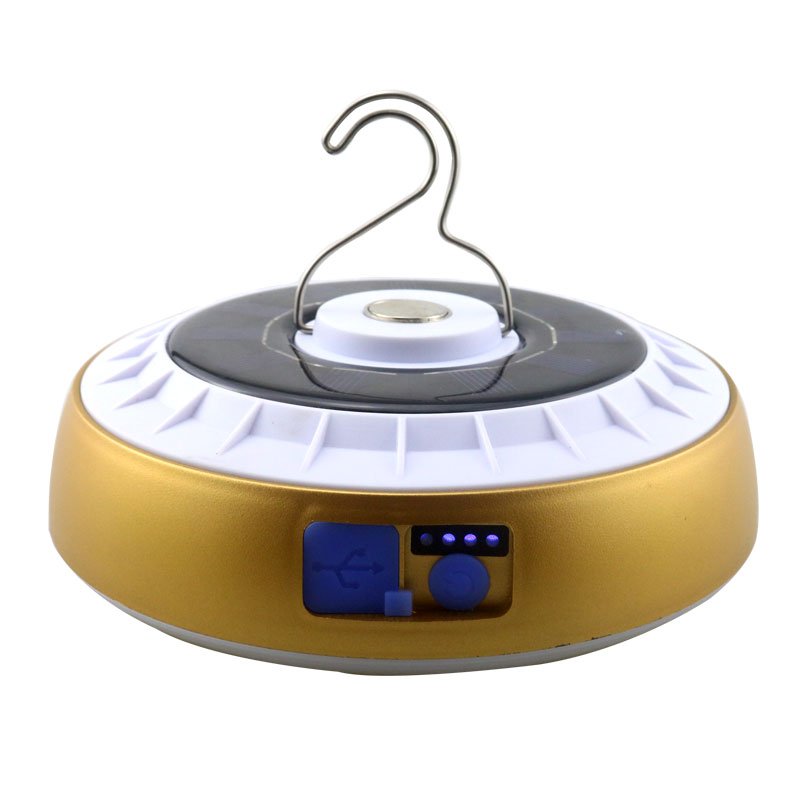 Yellow-ray, white-lighted solar tent camping light-hot-light-air double-light-charged magnet night market lamp