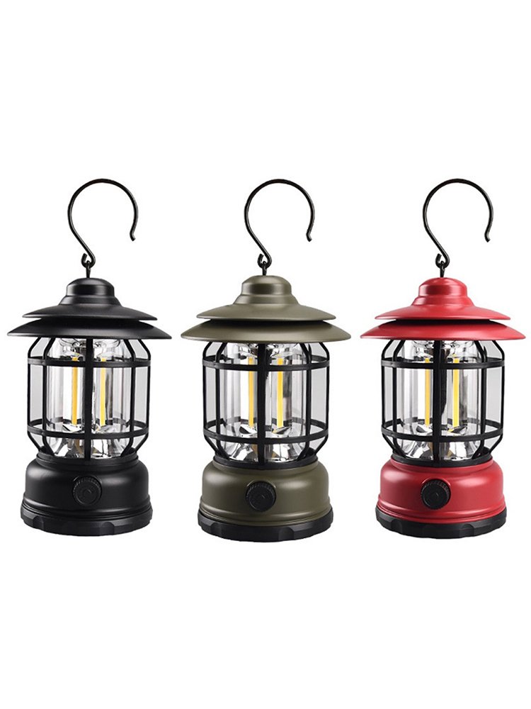 German hand-held retro-lights outside the house
