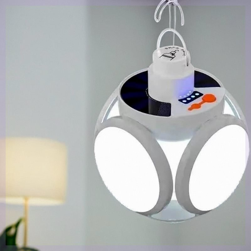 Foldable soccer lights, light tents, light-efficient light bulbs to charge solar energy