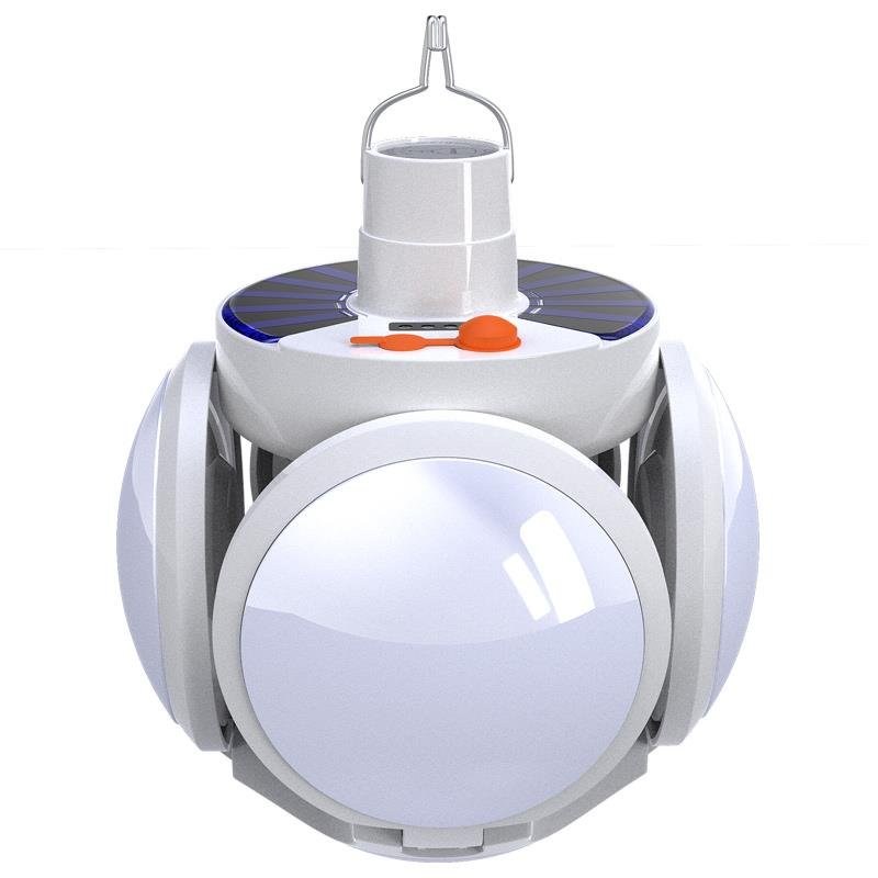 Solar-charged night market stand-up camping lamp out of power for emergency household light