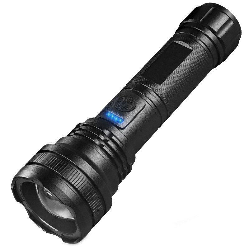 white laser hand-to-hand outdoor camper with a waterproofer flashlight usb charge to show a light luminous long shot