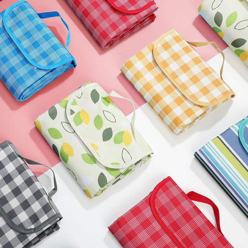 A picnic mat for the outdoor cooking camp camp tent with water and a thick field camping mat for the autumn trip