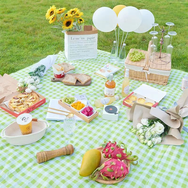 A picnic pad with a hot-tide pad to camp outdoors and a beach steved music conservator