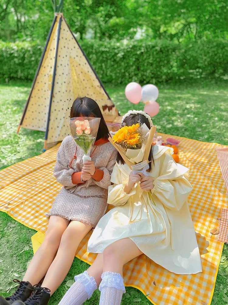I'll bet you're not. The flood-proofing pads and the thick outdoor camping and water-proofing would carry the spring picnic with the grass