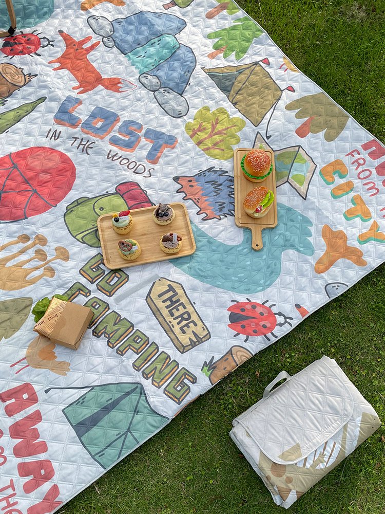 Supersonic picnic pads with thick outdoor campsite mats, beach mats, tan and back pads
