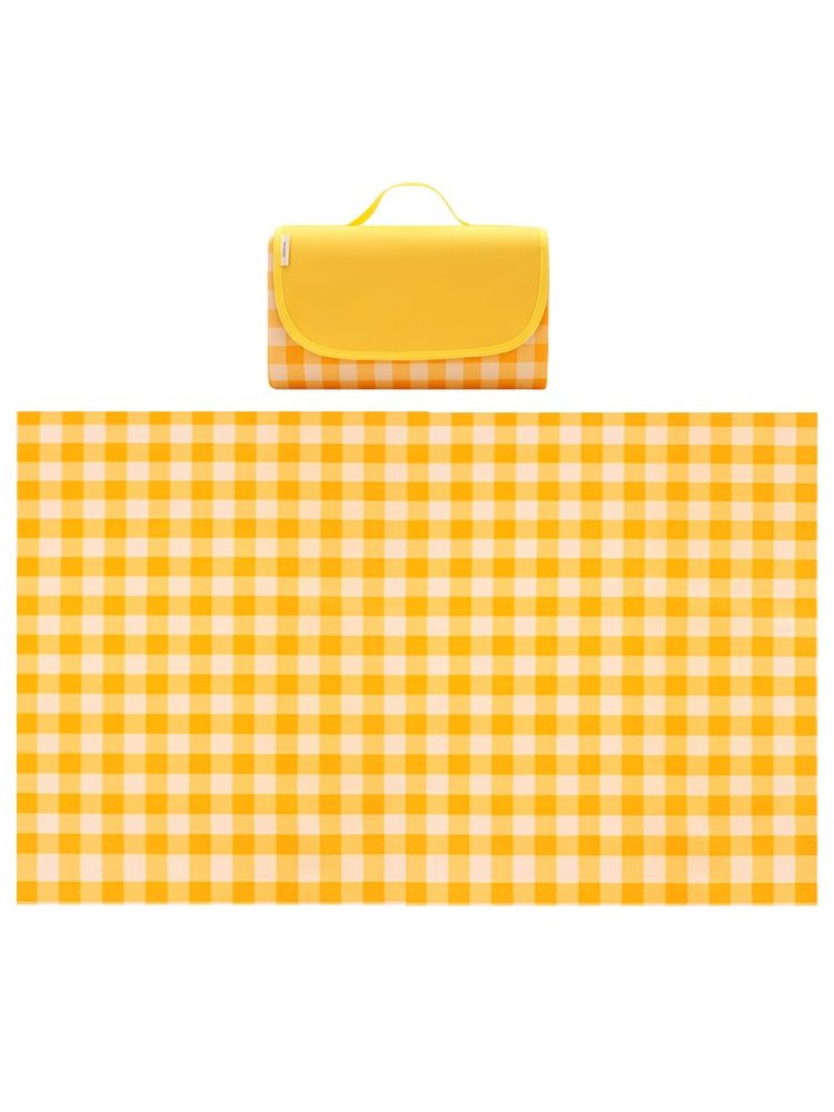 A picnic pad with a water-resistant lawn pad and a camping camping tent mat outside