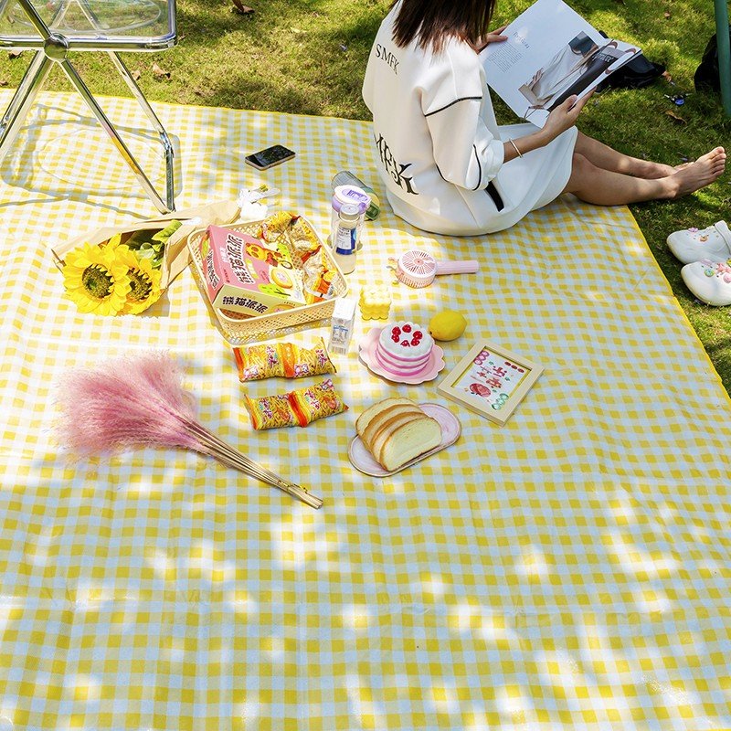 A picnic mat with a thick outdoor picnic, waterproof, and a spring field trip can fold the picnic cloth