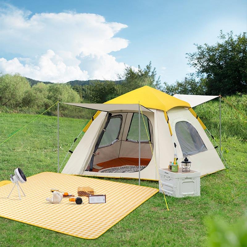 The back-packed picnic mats outside the spring pads, and the camping beach camping pads on the lawn