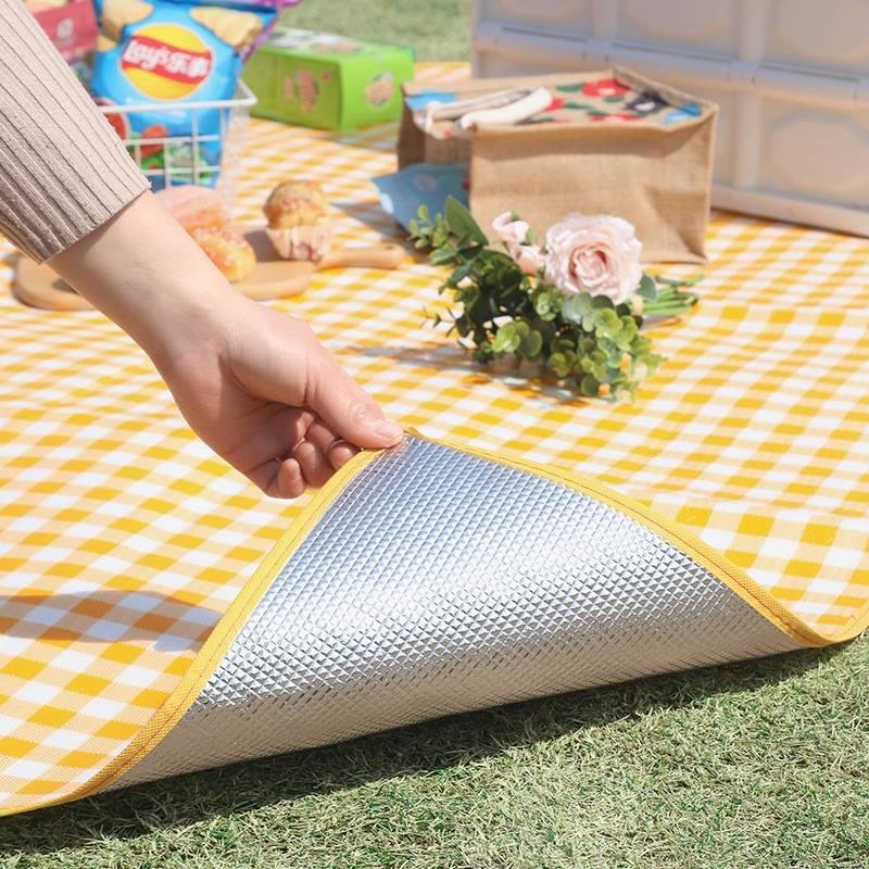 The picnic mat outside the hiking and leisure park seating and camping camping tents with a thick belt