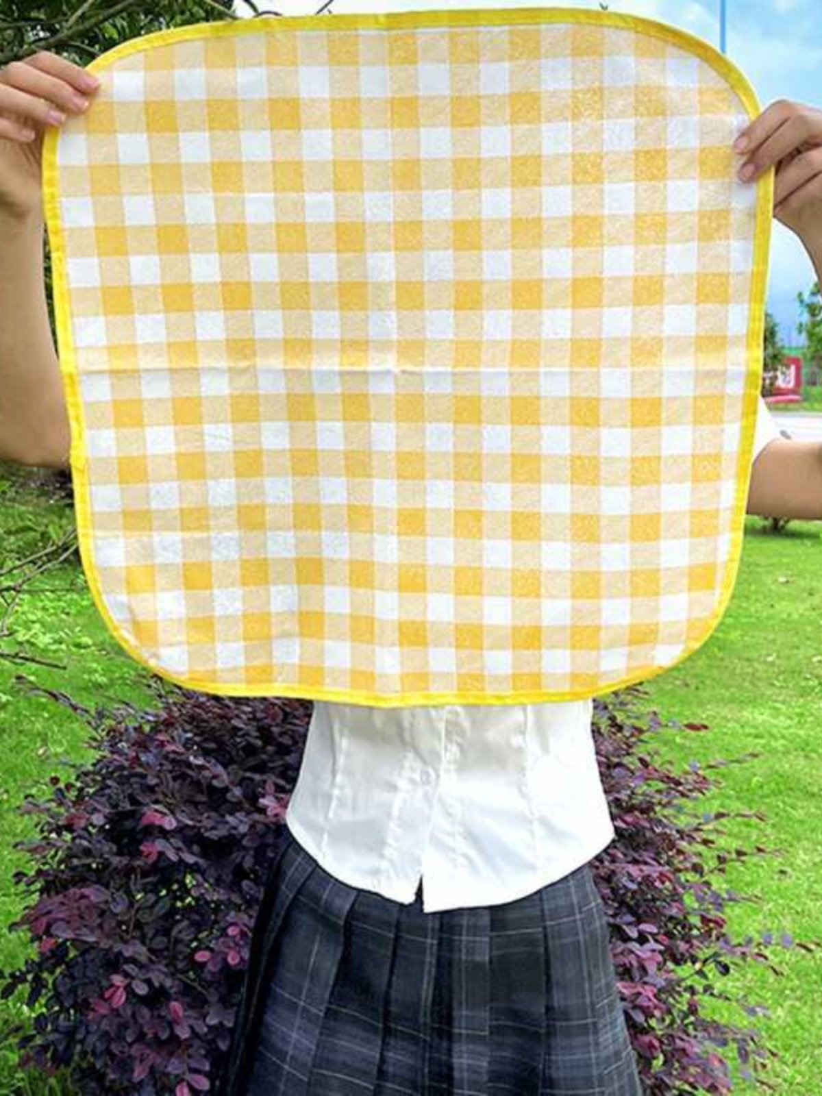 An outdoor collage of a waterproof, water-proof, outdoor camping lawn mats and a spring music sanctuaries with a picnic mat