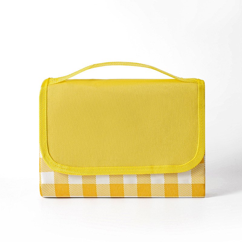 "Oxford picnic mats outside, with a thick tide-proof camping tent folding over a watery beach pad."