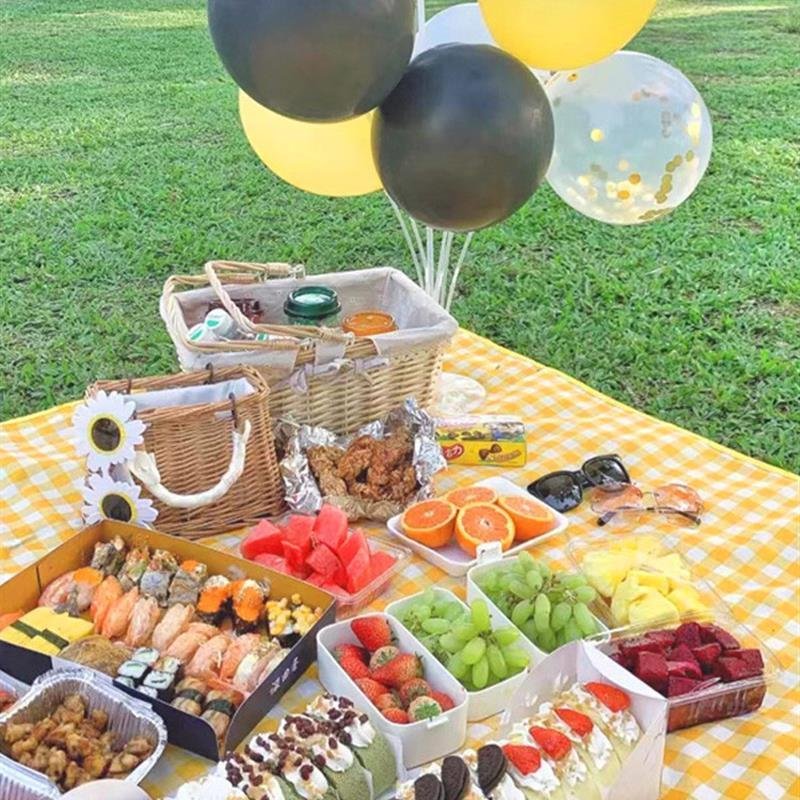 A picnic pad with a thick outdoor cooking camp camp tent with a water-grass pad to camp with
