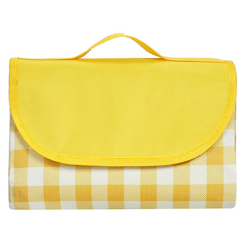 Outdoor picnic pads with a thick camper camp tent with a water-grass pad and a field trip