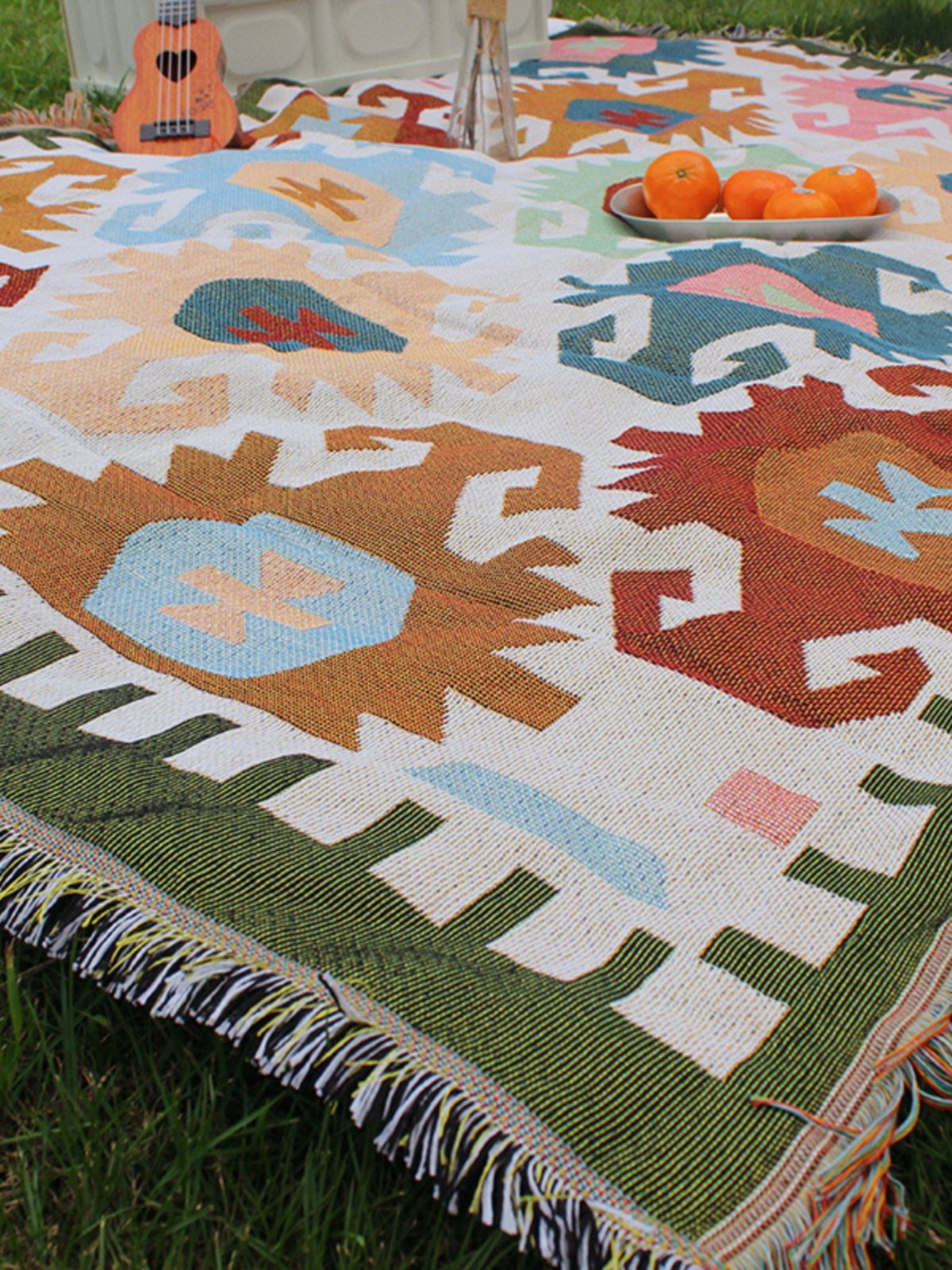 Camping picnic pads, beach blankets, damp-protected tablecloths, shawl tea, a few fragrance tablecloths