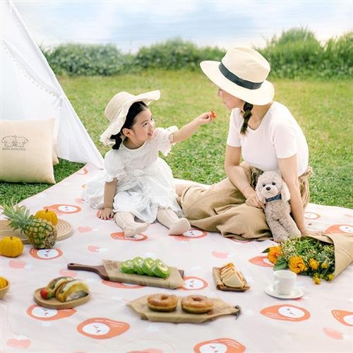 A picnic mat with a thick waterproof picnic camper