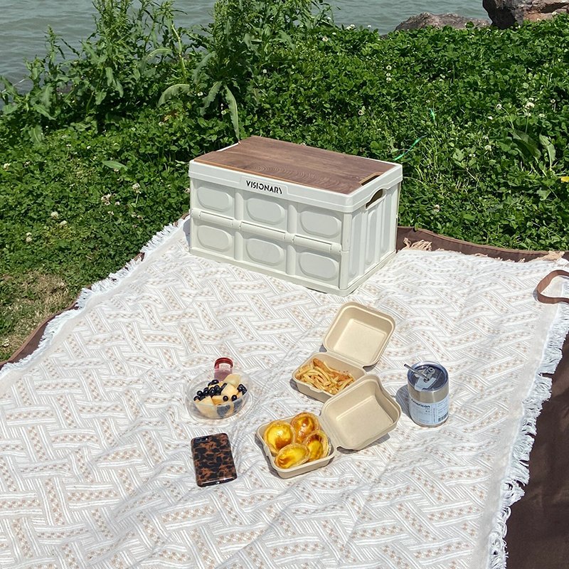ins picnics with carpets with a thick field wind and tide-proof pads and a red blanket for the old field camping net