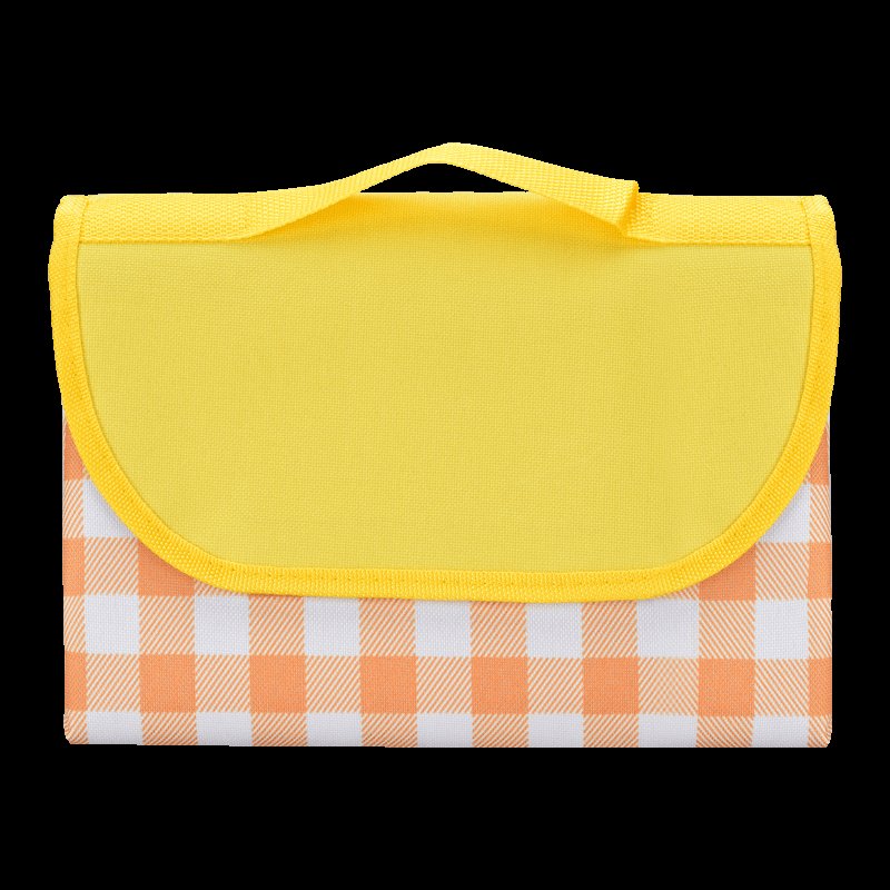 A pristine picnic mat with a thick outdoor camper with a field tarpaulin and a tent lawn mat