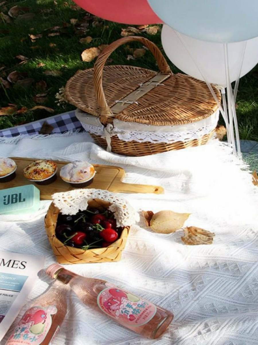 2024 new outdoor mats, white French picnic net, camping tent, beach mat table