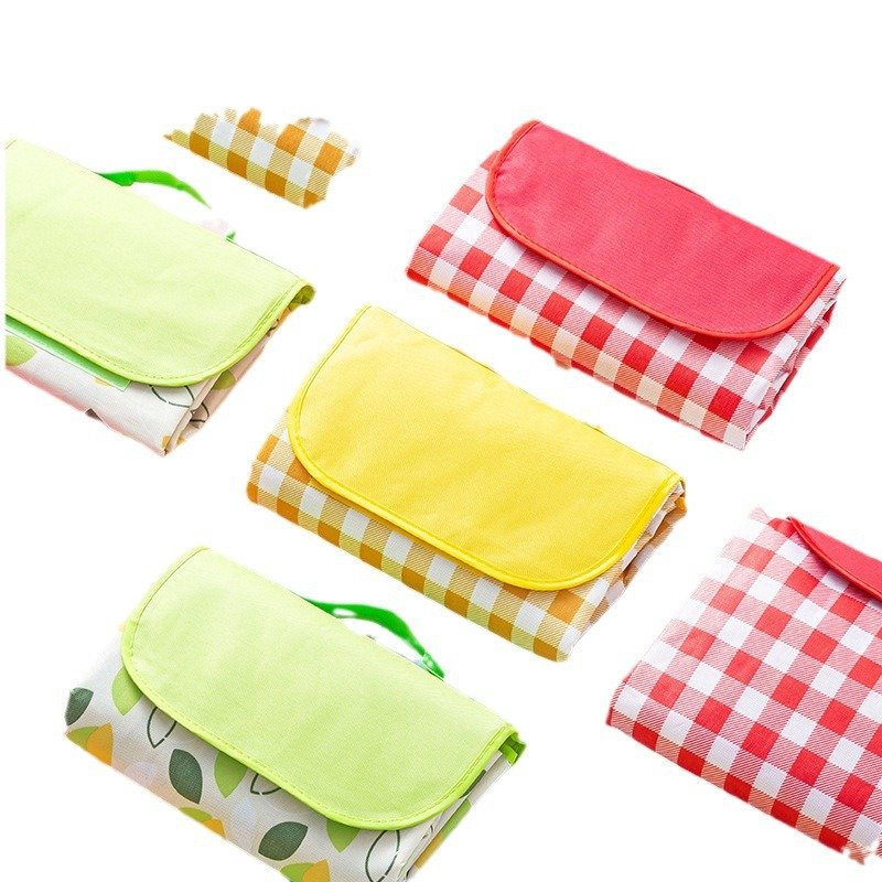 A picnic mat for the outdoor cooking camp tent with water and camping mats for the field